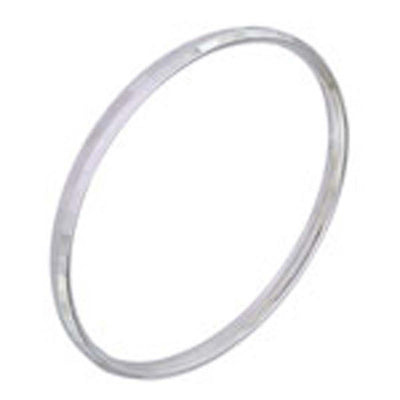 Sterling Silver Rhodium Finished Diamond Cut Bangle with Bangle Diameter of 55.88MM and a Bangle Width of 4.5MM