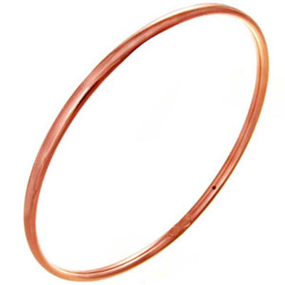 Italian Sterling Silver Rose Gold Plated 4mm Bangle