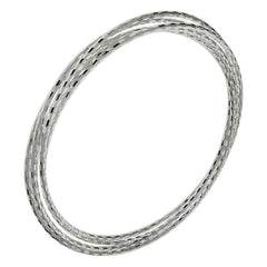 Italian Sterling Silver Five Stacking Diamond Cut Bangle