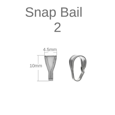 Sterling Silver Jewelry-Finding Snap-Bail for Pendant-(Price is for 5 pcs)