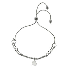 Load image into Gallery viewer, Italian Sterling Silver AdJustable Heart Bracelets with Adjustable Length up to 9
