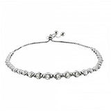 Sterling Silver CZ Tennis Adjustable BraceletAnd Width 4.2 mm