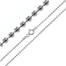 Load image into Gallery viewer, Italian Sterling Silver Rhodium Plated Bead Chain 100- 0.8 mm with Spring Clasp Closure