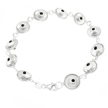 Load image into Gallery viewer, Sterling Silver 10mm Transparent Evil Eye Bracelet