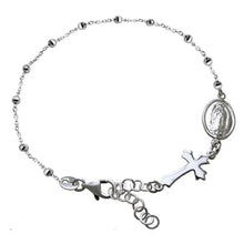 Load image into Gallery viewer, Italian Sterling Silver Lady Of Guadalupe With Cross Bracelet