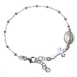 Italian Sterling Silver Lady Of Guadalupe With Cross Bracelet