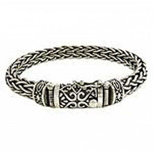 Load image into Gallery viewer, Sterling Silver Bali Style Oxidized BraceletAnd Length 8