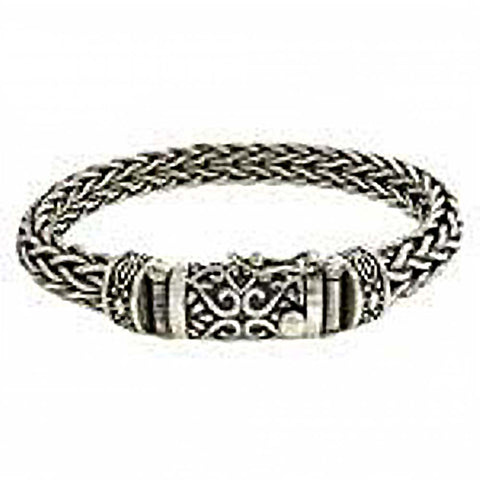 Sterling Silver Bali Style Oxidized BraceletAnd Length 8