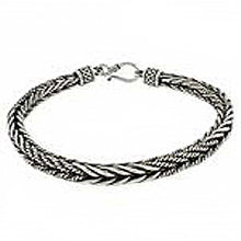 Load image into Gallery viewer, Sterling Silver Bali Style Oxidized BraceletAnd Length 8