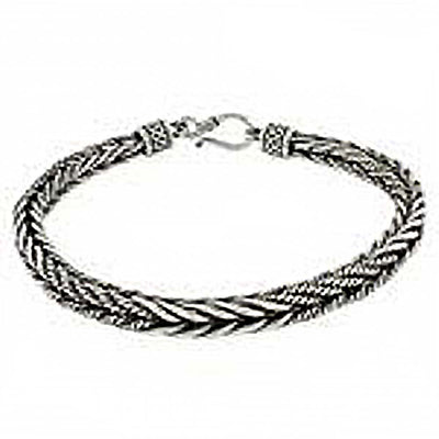 Sterling Silver Bali Style Oxidized BraceletAnd Length 8