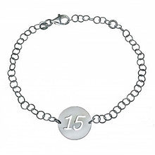 Load image into Gallery viewer, Italian Sterling Silver Stylish Quincenera BraceletAnd Length of 7  Plus 1  Extension