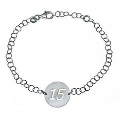 Italian Sterling Silver Stylish Quincenera BraceletAnd Length of 7  Plus 1  Extension