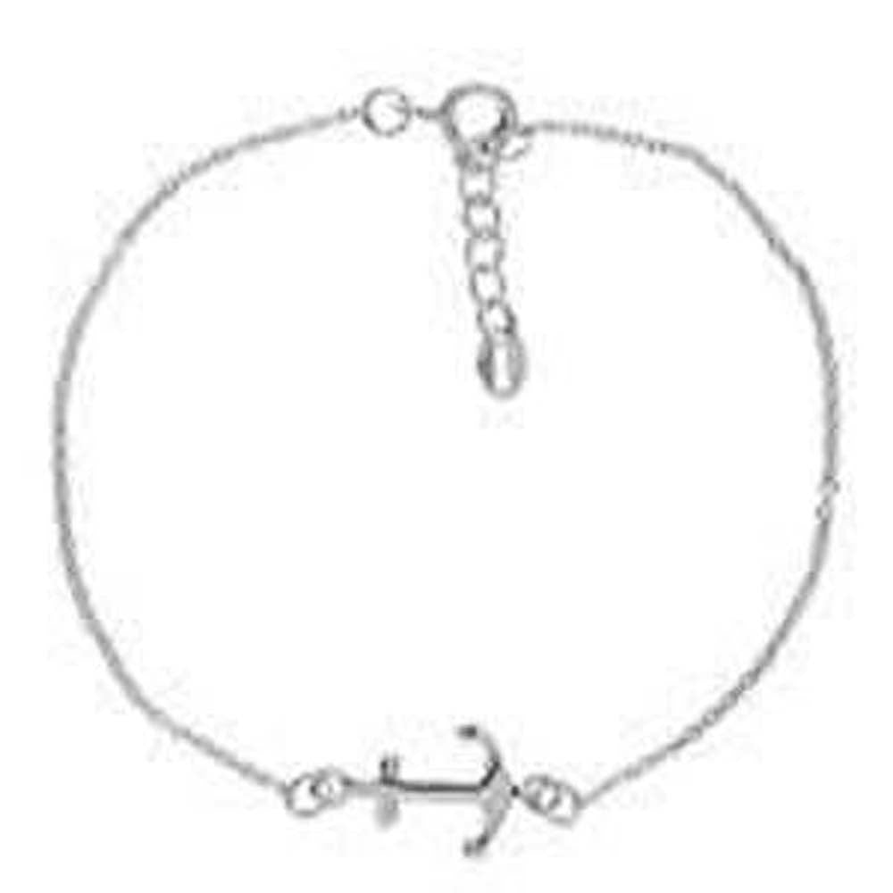 Sterling Silver High Polished Anchor Shaped BraceletAnd Length 8 inch