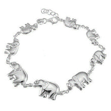 Load image into Gallery viewer, Sterling Silver Mother And Baby Elephant Bracelet