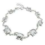 Sterling Silver Mother And Baby Elephant Bracelet