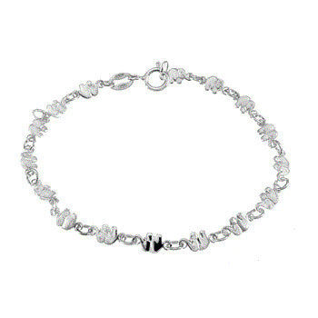 Sterling Silver Small Elephants Bracelet
