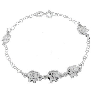 Italian Sterling Silver Elephant Bracelet