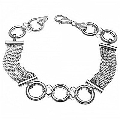 Sterling Silver Box Chain with Circle of Life BraceletAnd Bracelet Dimension of 12MMx190.5MM