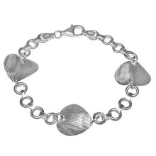 Load image into Gallery viewer, Italian Sterling Silver Mesh Finished Heart Bracelet with Bracelet Length of 177.8MM