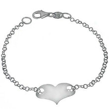 Load image into Gallery viewer, Italian Sterling Silver Movable Heart Bracelet with Bracelet Length of 177.8MM