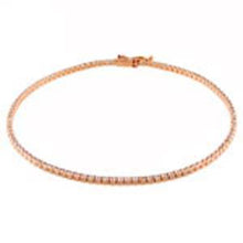 Load image into Gallery viewer, Sterling Silver Rose Gold Round Cz Tennis Bracelet with Bracelet Dimension of 2MMx190.5MM