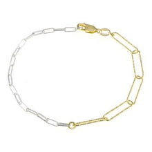 Load image into Gallery viewer, Sterling Silver Fancy Two Tone Paper Clip Necklace And Bracelet