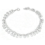 Italian Sterling Silver Dangle Circle Heart Bracelet