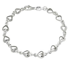 Load image into Gallery viewer, Sterling Silver Puff Heart Bracelet