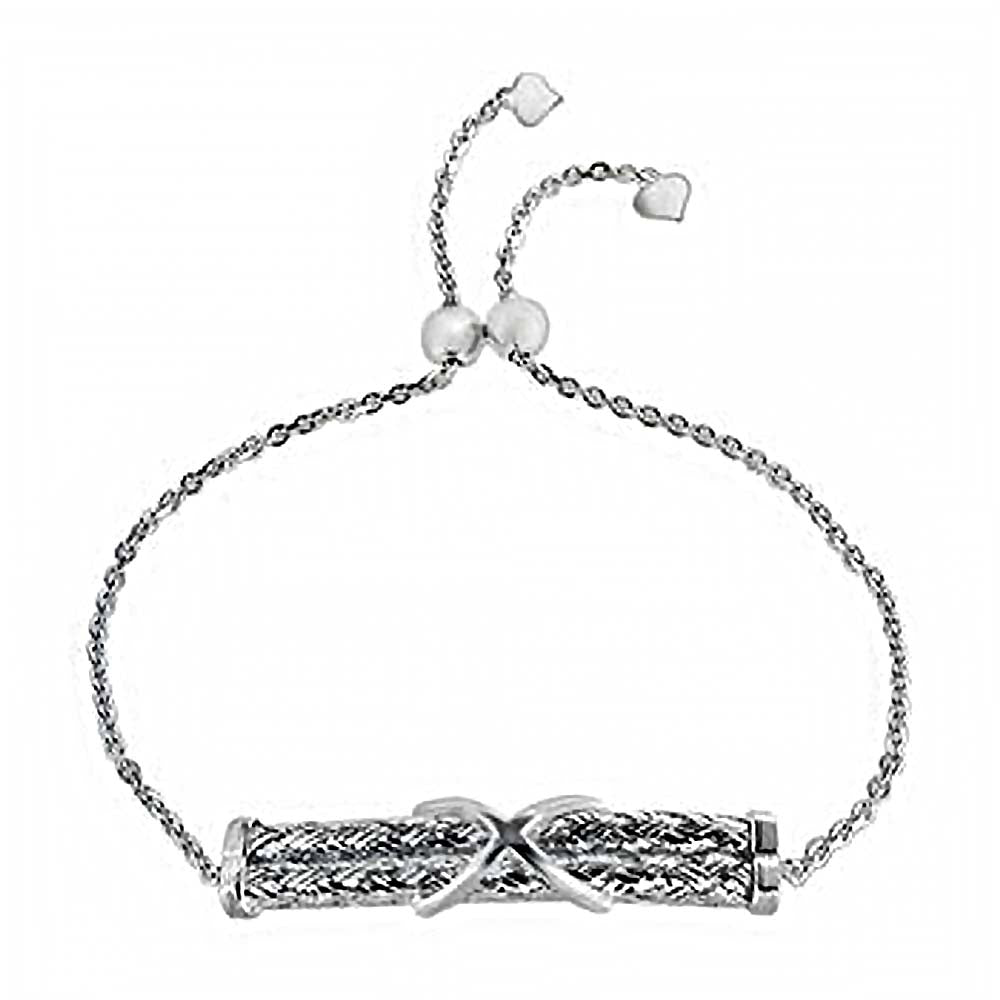 Fashionable Sterling Silver Adjustable Bracelet with Heart & BeadsAnd Adjustable up to 8