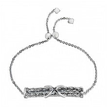 Load image into Gallery viewer, Fashionable Sterling Silver Adjustable Bracelet with Heart &amp; BeadsAnd Adjustable up to 8