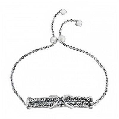 Fashionable Sterling Silver Adjustable Bracelet with Heart & BeadsAnd Adjustable up to 8