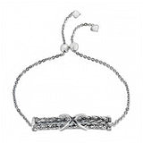 Fashionable Sterling Silver Adjustable Bracelet with Heart & BeadsAnd Adjustable up to 8