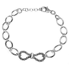 Load image into Gallery viewer, Italian Sterling Silver Fancy Infinity Bracelet with Bracelet Length of 7  and Length Extension of 1 And Lobster Clasp