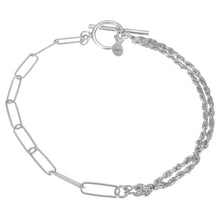 Load image into Gallery viewer, Sterling Silver Double Rope Paperclip With Toggle Bracelet