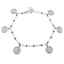 Load image into Gallery viewer, Sterling Silver Saint Jude Medal Charm Bracelet Width-10mm, Length-7+1inch