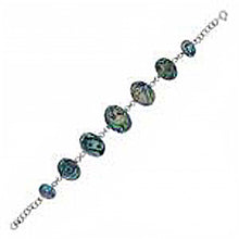 Load image into Gallery viewer, Sterling Silver Oval Abalone Shell Bracelet