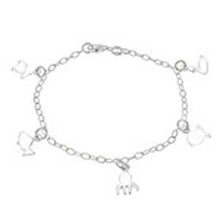 Load image into Gallery viewer, Italian Sterling Silver Seaside Charms Bracelet And Length 7 inch