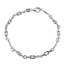 Load image into Gallery viewer, Italian Sterling Silver Rhodium Plated Silver Love Knot Bracelet with Bracelet Length of 7.25  and Lobster Claw Clasp