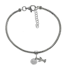 Load image into Gallery viewer, Italian Sterling Silver Angel Bracelet with Bracelet Length of 7  and Length Extension of 1 And Lobster Clasp