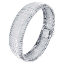 Load image into Gallery viewer, Sterling Silver Italian Dome Diamond Cut Cleopatra Bangle Bracelet