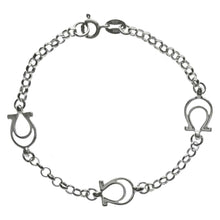 Load image into Gallery viewer, Sterling Silver Italian Rolo With Horse Shoe Bracelet