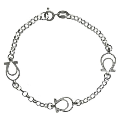 Sterling Silver Italian Rolo With Horse Shoe Bracelet