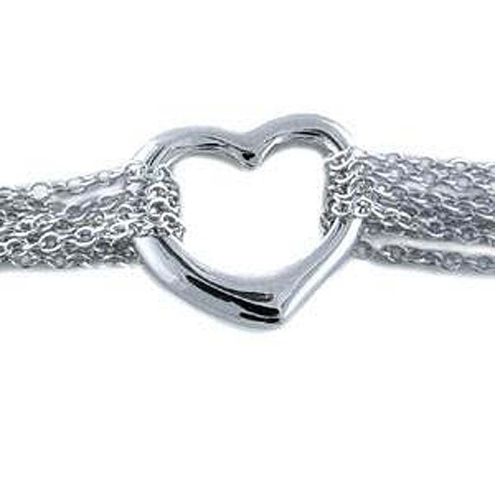 Sterling Silver Floating Heart 7  BraceletAnd Weight 8 gramAnd Length 7 inchesAnd Width 15mm