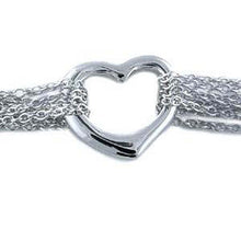 Load image into Gallery viewer, Sterling Silver Floating Heart 7  BraceletAnd Weight 8 gramAnd Length 7 inchesAnd Width 15mm