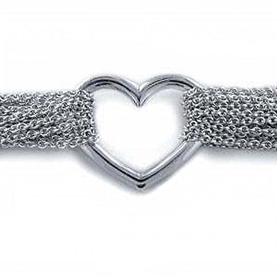 Sterling Silver Ten Row Toggle 7  BraceletAnd Weight 27 gramAnd Length 18 inchesAnd Width 20mm