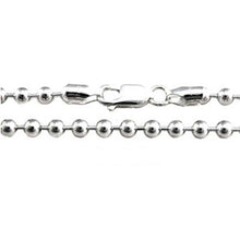 Load image into Gallery viewer, Sterling Silver 3MM Italian Bead Chain with Lobster Clasp Closure