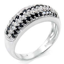 Load image into Gallery viewer, Sterling Silver Cubic Zirconia Black And Clear CZ Ladies Ring