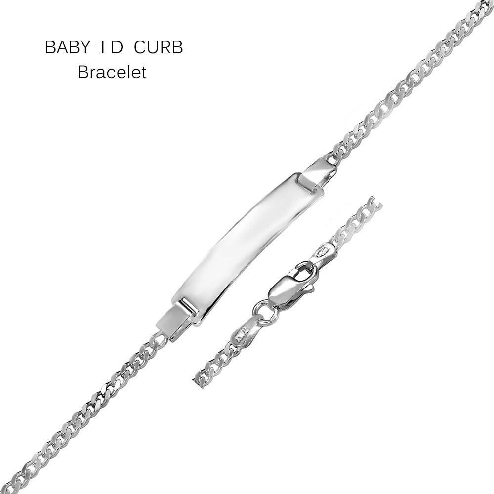 Italian Sterling Silver Curb 6mm ID Baby Bracelet
