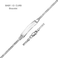 Load image into Gallery viewer, Italian Sterling Silver Curb 6mm ID Baby Bracelet