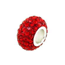 Load image into Gallery viewer, Sterling Silver Red Crystal Slide Ball Pendant